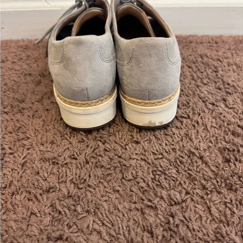 Clarks Teadale Rhea Oxfords Light Grey Suede Shoes Size 10 - Picture 6 of 11